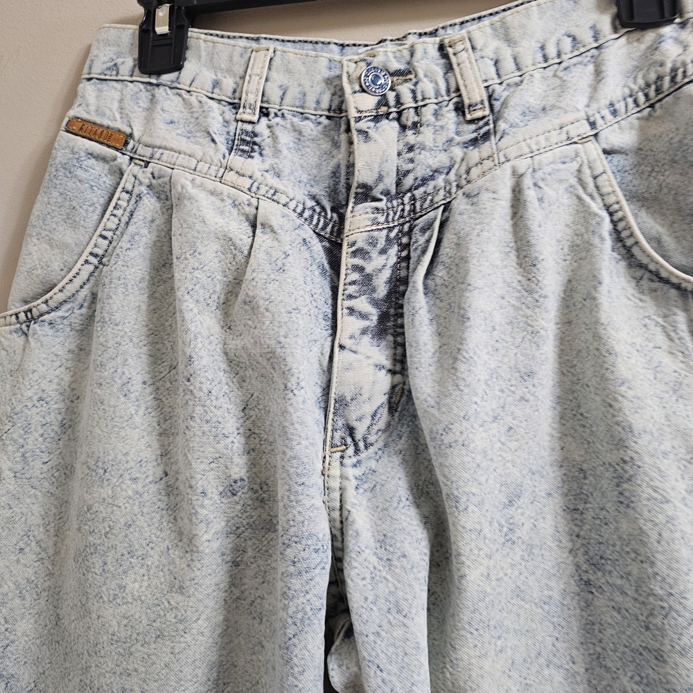 Vintage 80s P.S. Gitano Acid Wash Pleated High Rise Mom Jeans - Size 12 Short - Picture 2 of 12